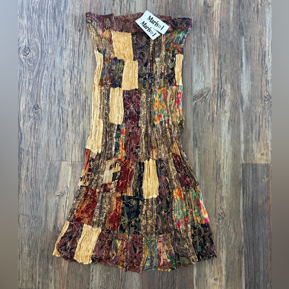 Marisol Dresses & Skirts - Vtg Marisol Patchwork Embroidered Maxi Skirt Large Made In India Artsy Boho NWT
